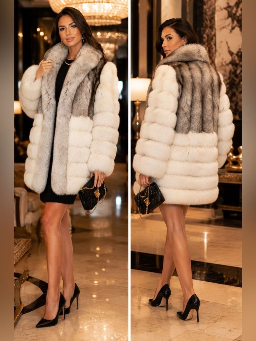 Roberto Cuore gorgeous luxurious Saga Fox Fur Coat Sz L